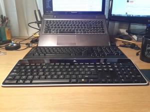 A keyboard, below a keyboard, below a keyboard