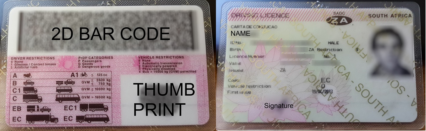 South African Driver S License Codes